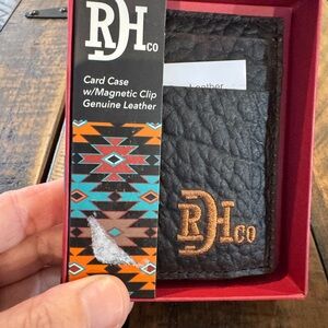 Red Dirt Hat Dark Brown Leather Wallet w/Money Clip